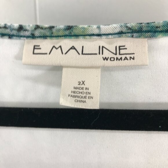 Emaline green mesh long sleeve blouse size 2X - Picture 2 of 4